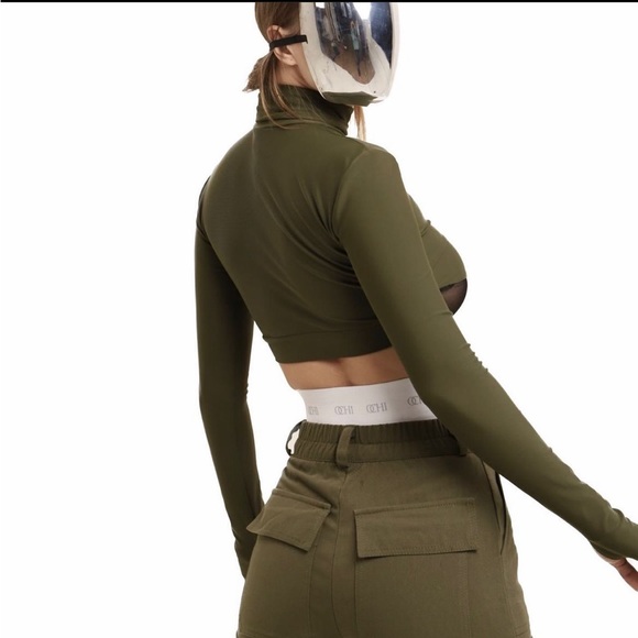 New Green & Black Top Bra size XS/S pole dance / club night - Picture 7 of 10